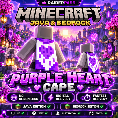 Minecraft purple heart cape - -,