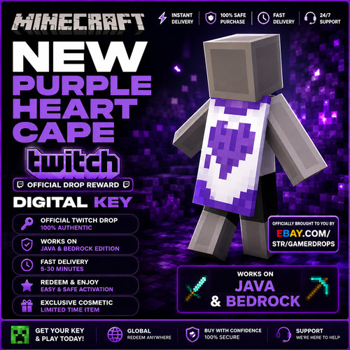 Minecraft purple heart cape - minecraft,