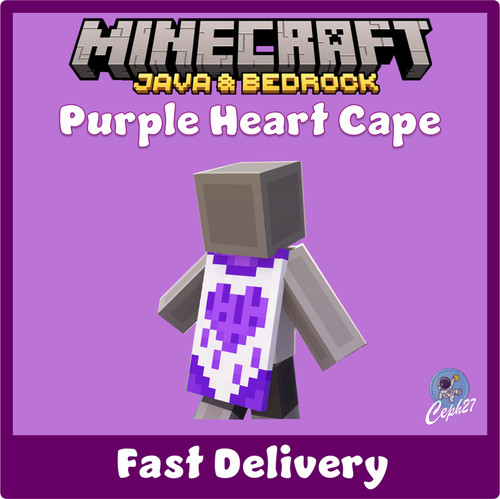 Minecraft purple heart cape - minecraft,