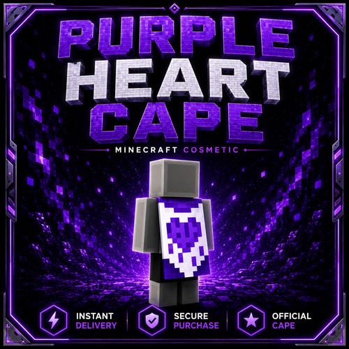 Minecraft purple heart cape - -,